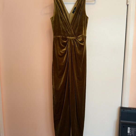 Lulus Beautiful Evenings Olive Green Velvet Twist-Front Maxi Dress - Picture 8 of 14